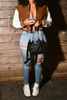 Grey Casual Long Sleeve Baseball Bomber Crop Varsity Jackets