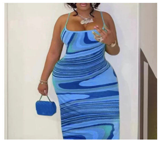 Wavy Print Dress