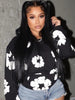 LONG SLEEVE CARTOON PRINT HOODED SWEATSHIRT WOMAN
