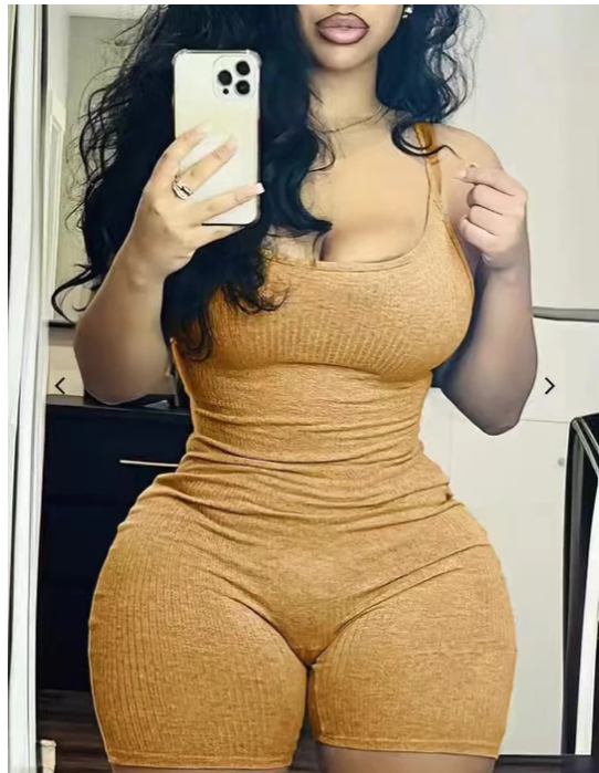 Solid Color Tight-Fitting Sports Jumpsuit