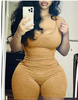 Solid Color Tight-Fitting Sports Jumpsuit