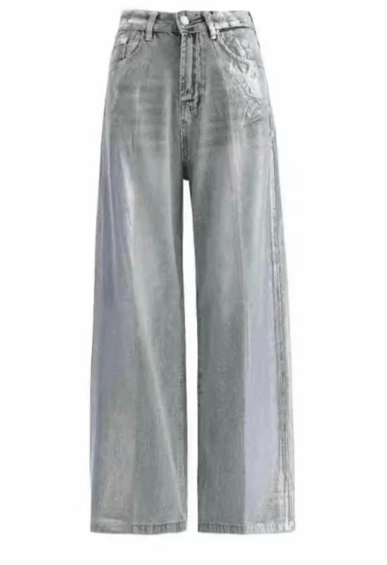 HOT SILVER JOKER STRAIGHT LOOSE JEANS