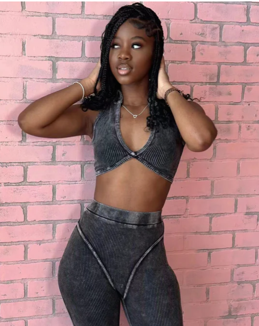 Sleeveless Trousers Casual Suit 2 PC Set