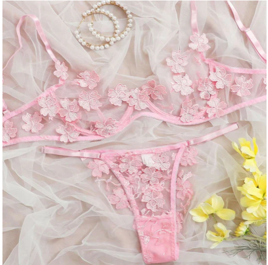 Sexy Lingerie embroidery 2PC suit
