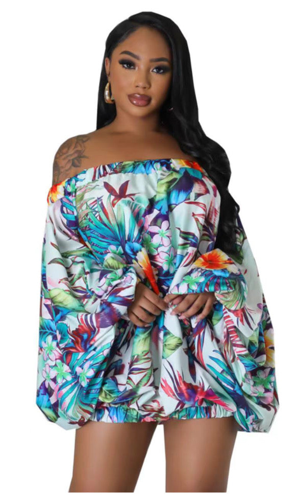Off-the-shoulder loose Skirtr