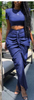 Short sleeve drawer string Hip Slim Skirt 2PC