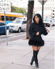 HOODED FEATHER DRESS