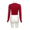 KNITTED LETTERING LONG SLEEVE PULLOVER SLIM FIT CROP TOP