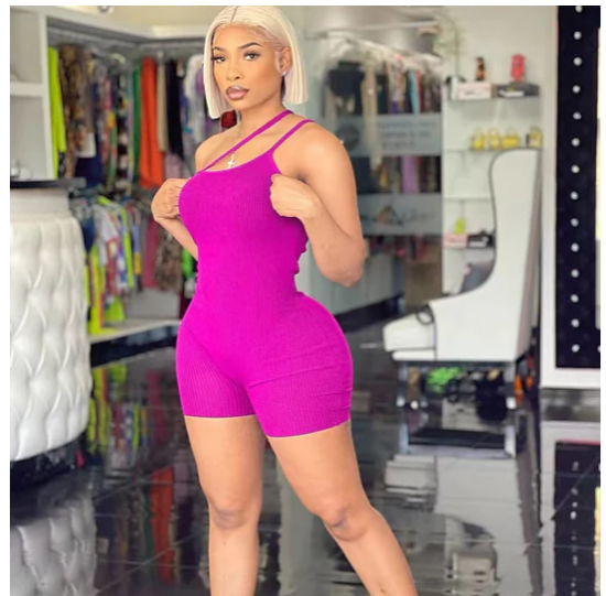 SOLID COLOR SLIM DIAGONAL STRAPLESS JUMPSUIT