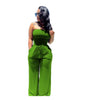 Solid color sanded tube top jumpsuit