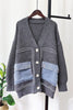 LOOSE SWEATER STITCHING DENIM POCKET