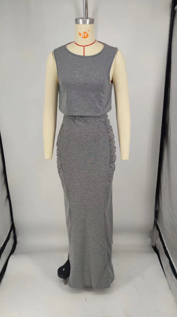 Causal Fitted Dress 2PC Set