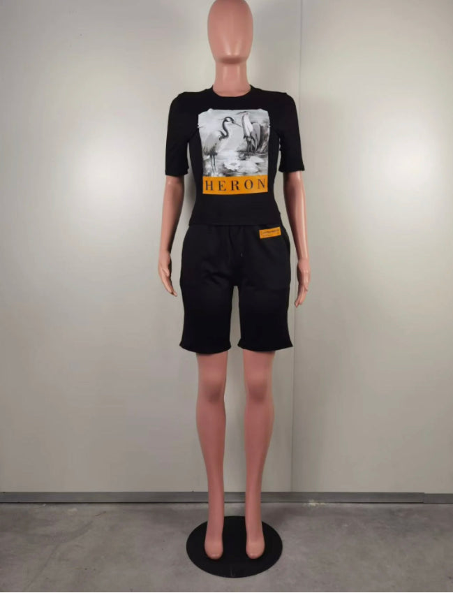 ANIMAL SHORTS AND SHORT SLEEVES 2PC SET