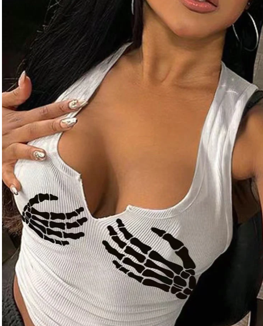 Sexy Printed V-Neck T-Shirts