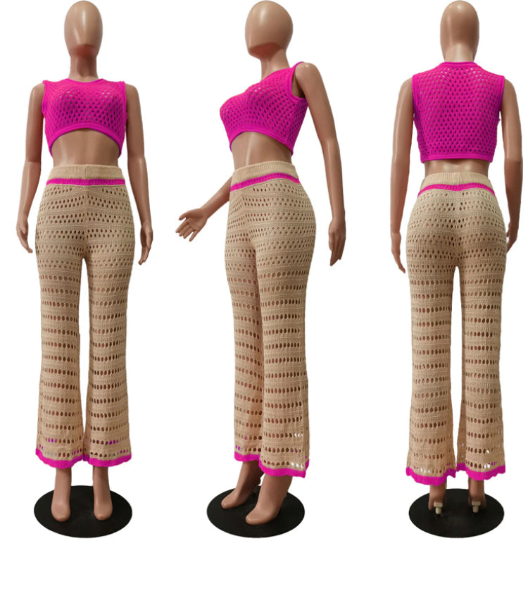 KNITTED OUTDOOR SPORTS AND CASUAL 2PC SET