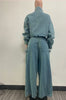 WIDE-LEGGED LOOSE HEAVY DENIM 2PC