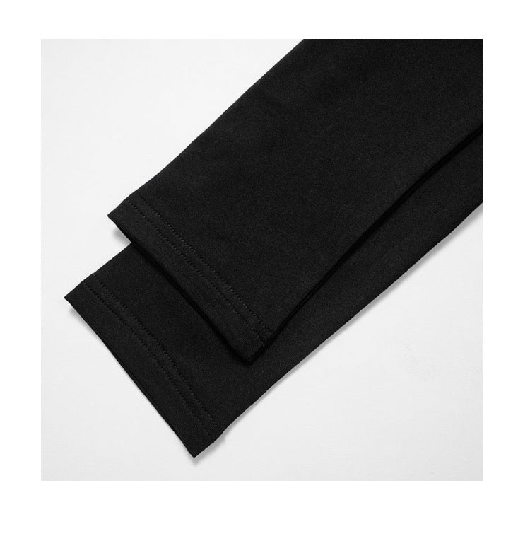 ROUND NECKED DIAMOND EXPOSED NAVEK IRREGULAR LONG SLEEVE