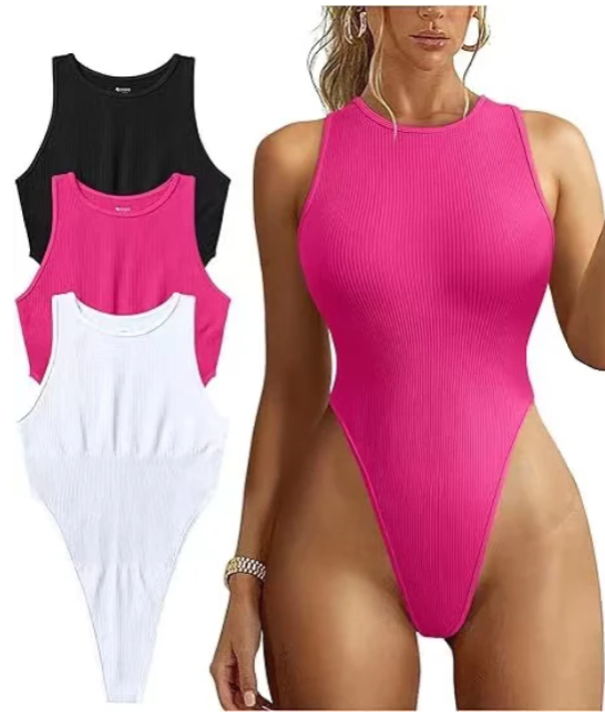 Ribbed Sleeveless Neck Jumpsuit