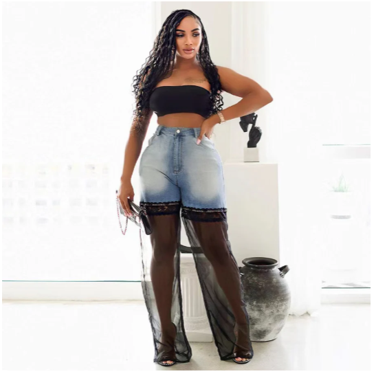 Spliced Mesh Jeans
