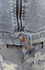 Cross Denim embroidered Skirt Jacket Set