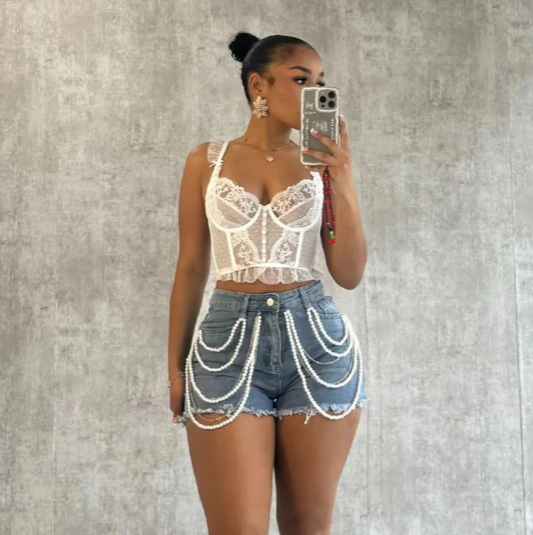 Pearl Denim Shorts