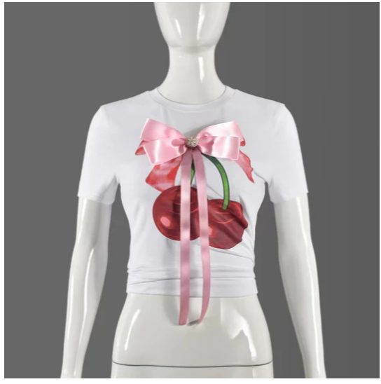 Printed Bow T-Shirt