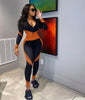 PRINTED COLOR MATCHING LONG SLEEVE SPORTS 2PC SET