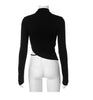 ROUND NECKED DIAMOND EXPOSED NAVEK IRREGULAR LONG SLEEVE