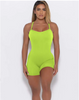 Solid color rib suspenders jumpsuit