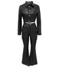 PU LONG-SLEEVED TROUSERS 2PC SET