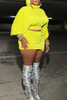 Casual Ruched Hooded Long Sleeve 2PC