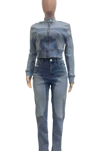 Denim Jean Jacket & Pant 2PC Set