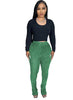 Hairy texture breathable slim fitting pile up pants