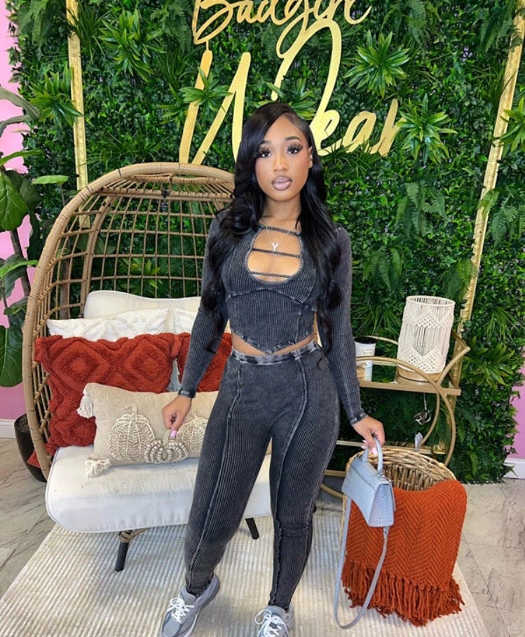 HIGH-QUALITY ELASTIC PIT STRIP TIGHT SEXY LONG-SLEEVED TROUSERS TWO-PIECE SUIT