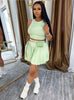 SLEEVELESS CROP TOP + PLEATED SKIRT SPORTS FASHION 2PC SET