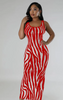 Zebra-Striped Backless Dress