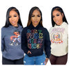 PRINTED SWEATER WITH PLUS VELVET TOP