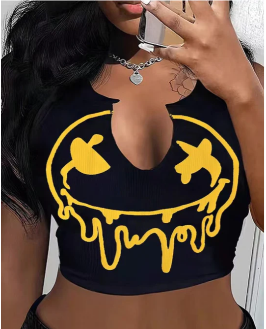 Sexy Printed V-Neck T-Shirts