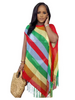 Knitted colored striped beach skirt