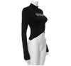 ROUND NECKED DIAMOND EXPOSED NAVEK IRREGULAR LONG SLEEVE