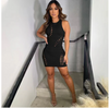 Hollow round neck sleeveless top skirt 2PC Set