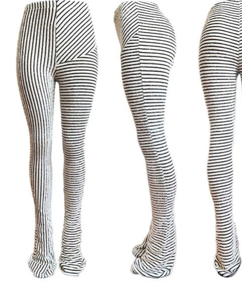 Hairy texture breathable slim fitting pile up pants