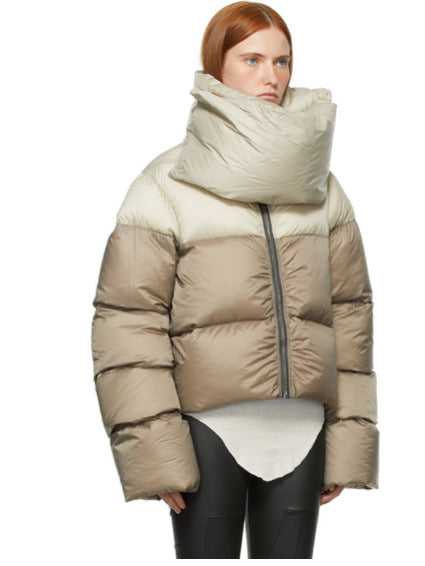 TURTLENECK SCAF DESIGN COTTON COAT