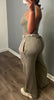 Sling pit top waist split wide leg pants set