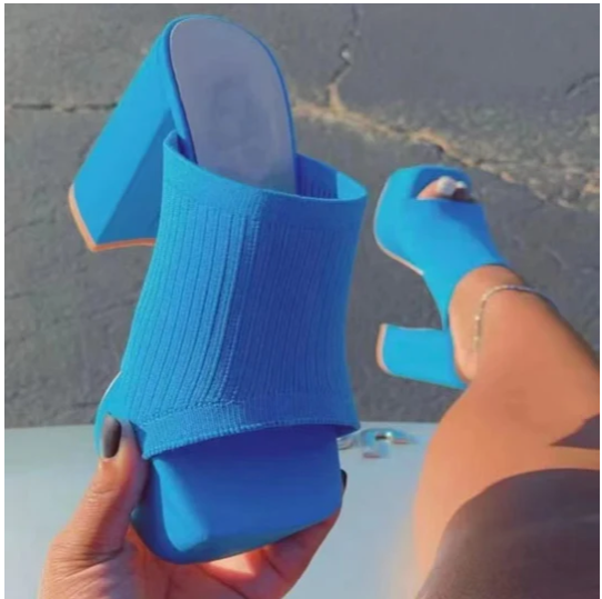 Square thick high-heeled