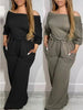 ONE-SHOULDER ELASTIC WAIST STRAPLESS JUMPSUIT