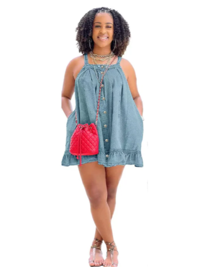 Strap Denim Dress
