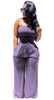Solid color sanded tube top jumpsuit