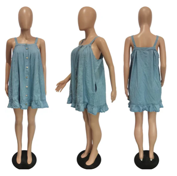 Strap Denim Dress