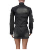 Cross Denim embroidered Skirt Jacket Set